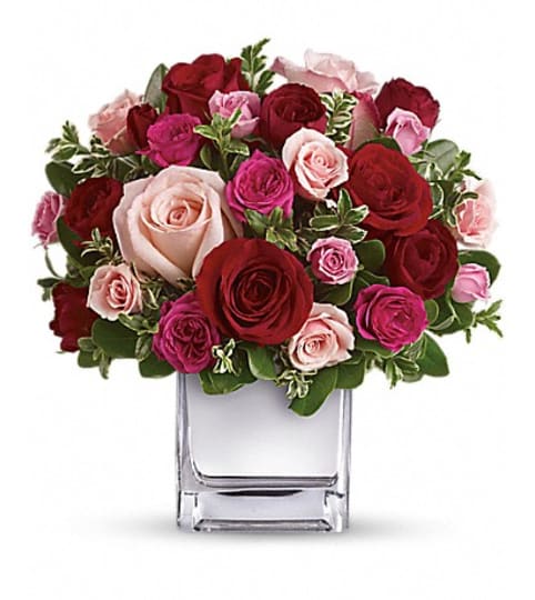 LOVE MEDLEY. An arrangement by Fine's Flowers.