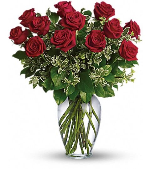 CLASSIC RED ROSES. An arrangement by Fine's Flowers.