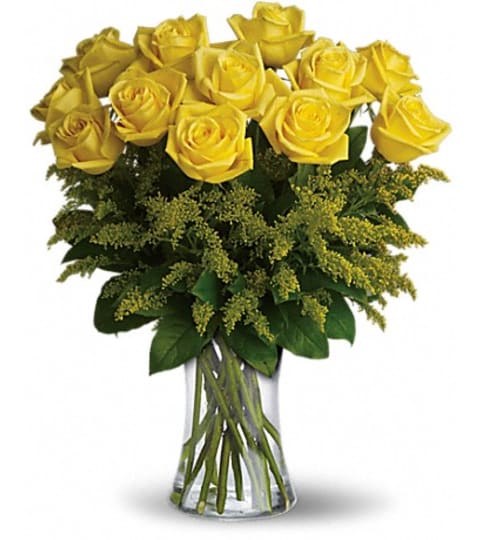 Burst of yellow roses. An arrangement by Fine's Flowers.