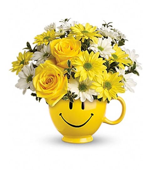 BE HAPPY BOUQUET. An arrangement by Fine's Flowers.