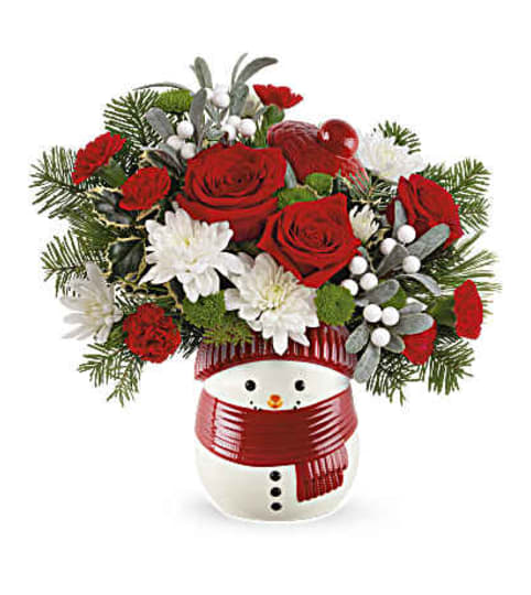 FROSTY WISHES. An arrangement by Fine's Flowers. FROSTY WISHES. An arrangement by Fine's Flowers.