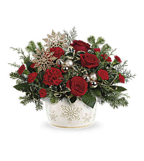 SNOWFLAKE SYMPHONY. An arrangement by Fine's Flowers.