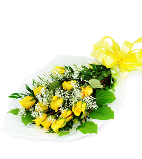 Perfect Wrapped Long-Stemmed Yellow Roses. An arrangement by Fine's Flowers. Perfect Wrapped Long-Stemmed Yellow Roses. An arrangement by Fine's Flowers.