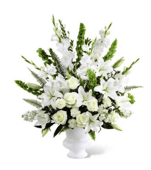 stylish tribute. An arrangement by Fine's Flowers.