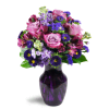 Lovely Lavender™ - Standard. An arrangement by Fine's Flowers. Sweet lavender roses are cheerfully displayed with alstroemeria, asters, stock, and...